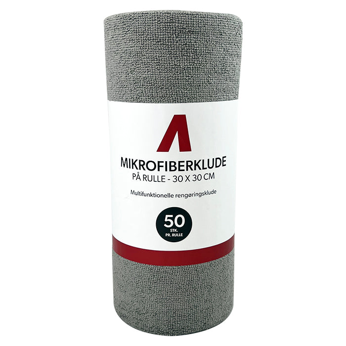 Mikrofiberklude på rulle 30x30cm – 180 GSM – 50 stk.
