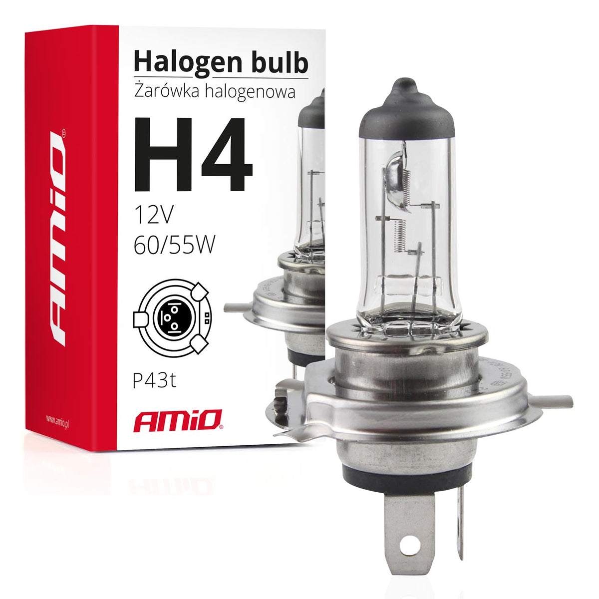 AMIO Pære H4 12V 60/55W