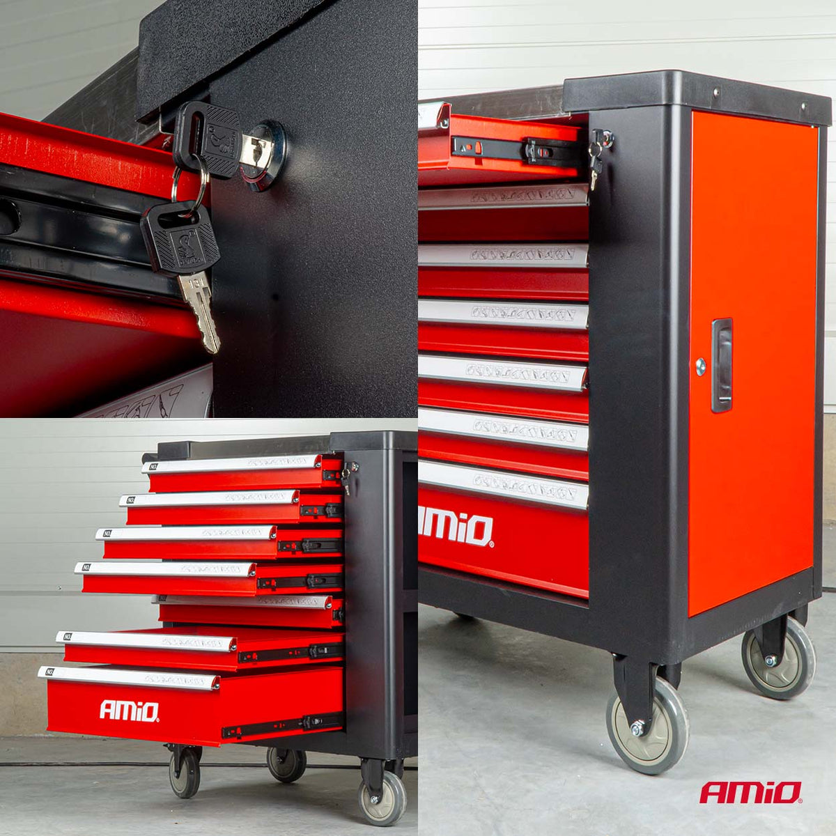 AMIO Værkstedsvogn med 258-dele 840x460x870mm
