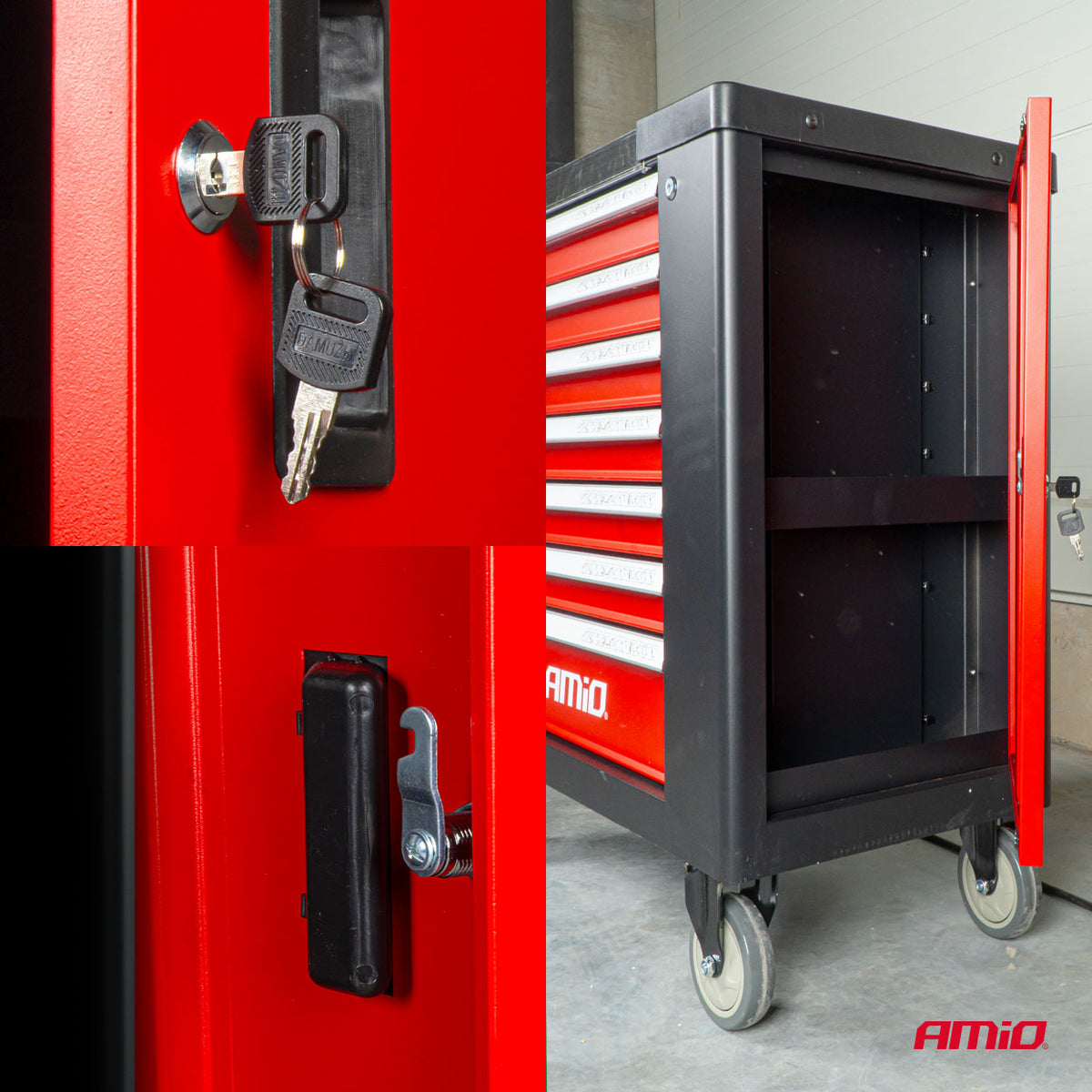 AMIO Værkstedsvogn med 258-dele 840x460x870mm