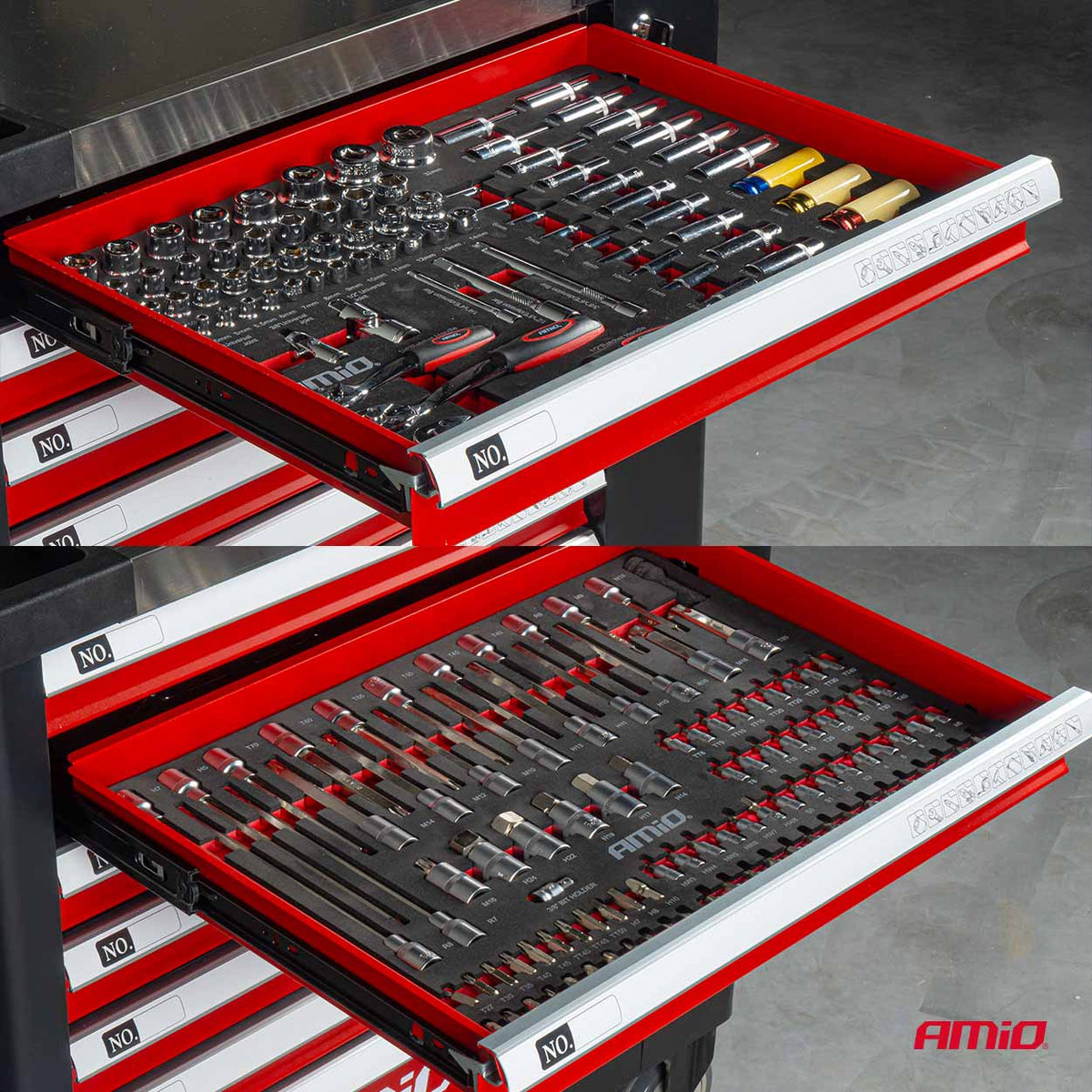 AMIO Værkstedsvogn med 258-dele 840x460x870mm