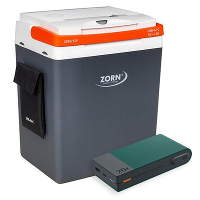 ZORN 30L - Elektrisk køleboks 12/230V - Inklusiv Powerbank